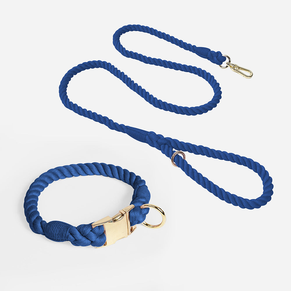 Handmade Rope Dog Collar & Leash Set - Large