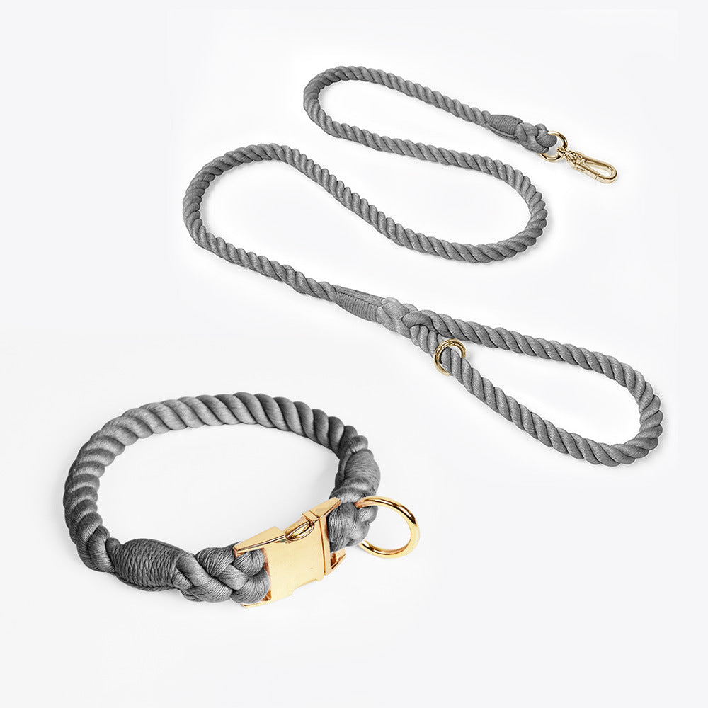 Handmade Rope Dog Collar & Leash Set - Large