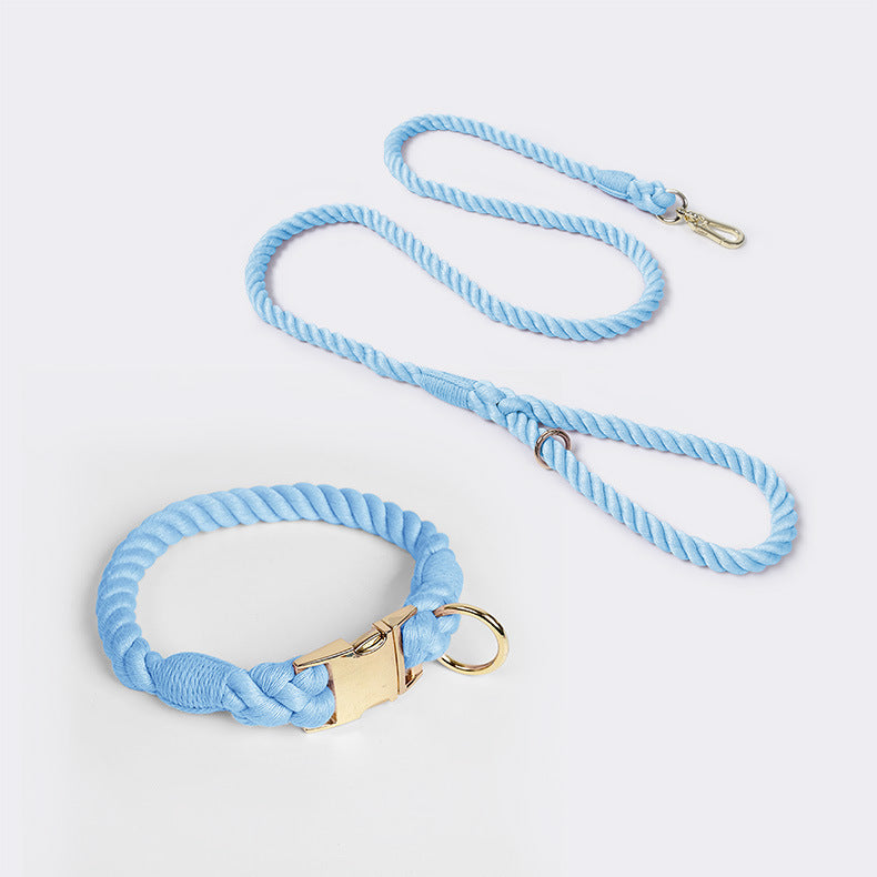 Handmade Rope Dog Collar & Leash Set - Large