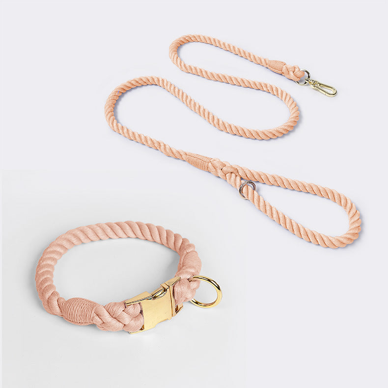 Handmade Rope Dog Collar & Leash Set - Large