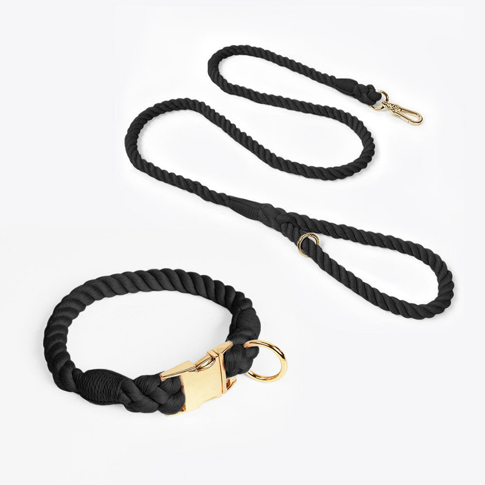 Handmade Rope Dog Collar & Leash Set - Large