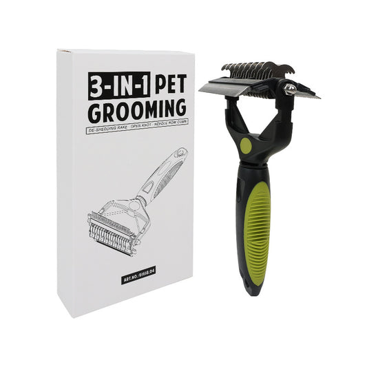 3-in-1 Pet Grooming Tool – Dematting, Deshedding & Finishing Brush