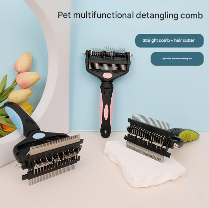 3-in-1 Pet Grooming Tool – Dematting, Deshedding & Finishing Brush