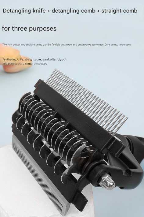 3-in-1 Pet Grooming Tool – Dematting, Deshedding & Finishing Brush