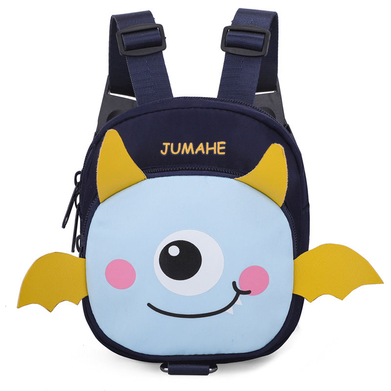 Adorable Monster Small Pet Backpack Harness - Treat Pouch with Poop Bag Dispenser
