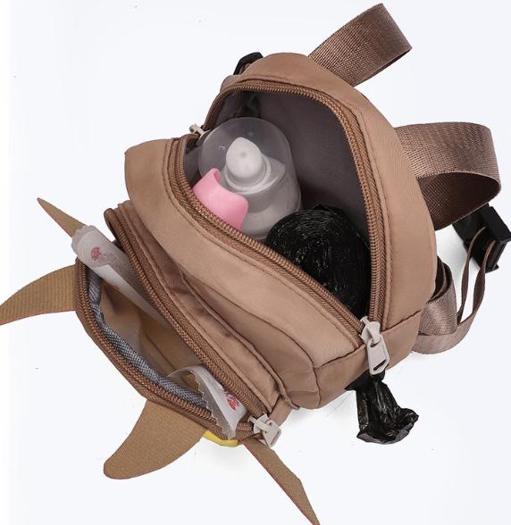 Adorable Monster Small Pet Backpack Harness - Treat Pouch with Poop Bag Dispenser