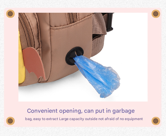 Adorable Monster Small Pet Backpack Harness - Treat Pouch with Poop Bag Dispenser