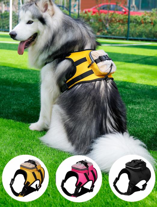 Dog Harness Vest with Backpack – Padded, Reflective, Adjustable
