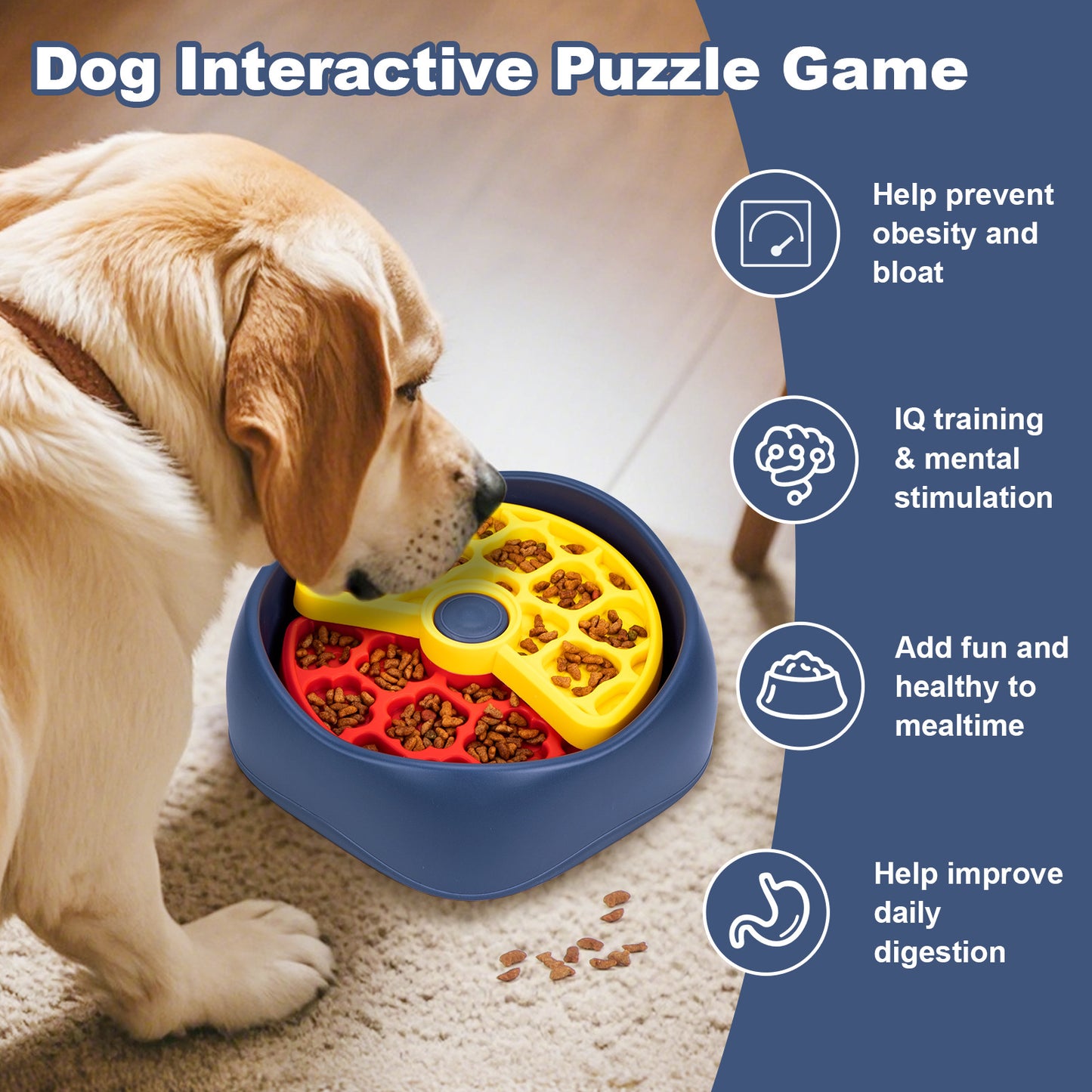 Interactive Dog Puzzle Feeder Bowl - Slow Eating & Mental Stimulation