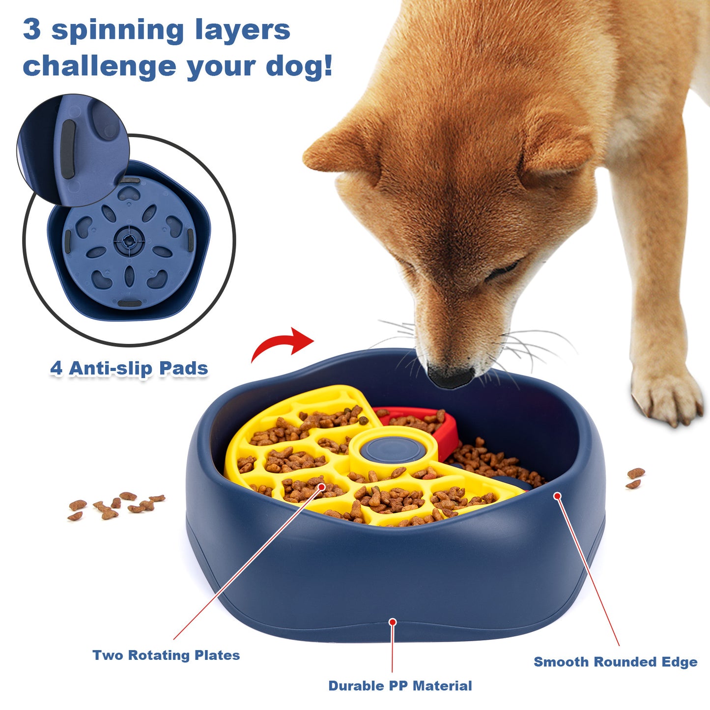 Interactive Dog Puzzle Feeder Bowl - Slow Eating & Mental Stimulation