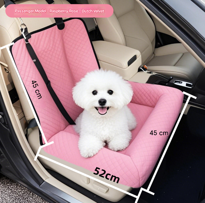 Plush Dog Car Seat & Travel Bed for safer travel
